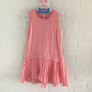 Collini Girl’s dress Flowy pleated Drop waist Fuzzy Peach/Coral Size 4
